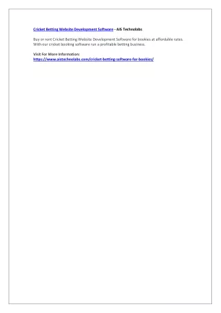 cricket betting website development software
