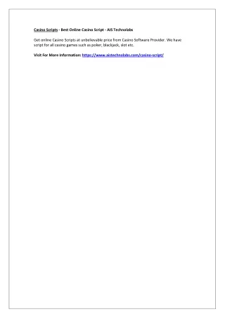 casino scripts best online casino script