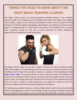 things you need to know about the krav maga