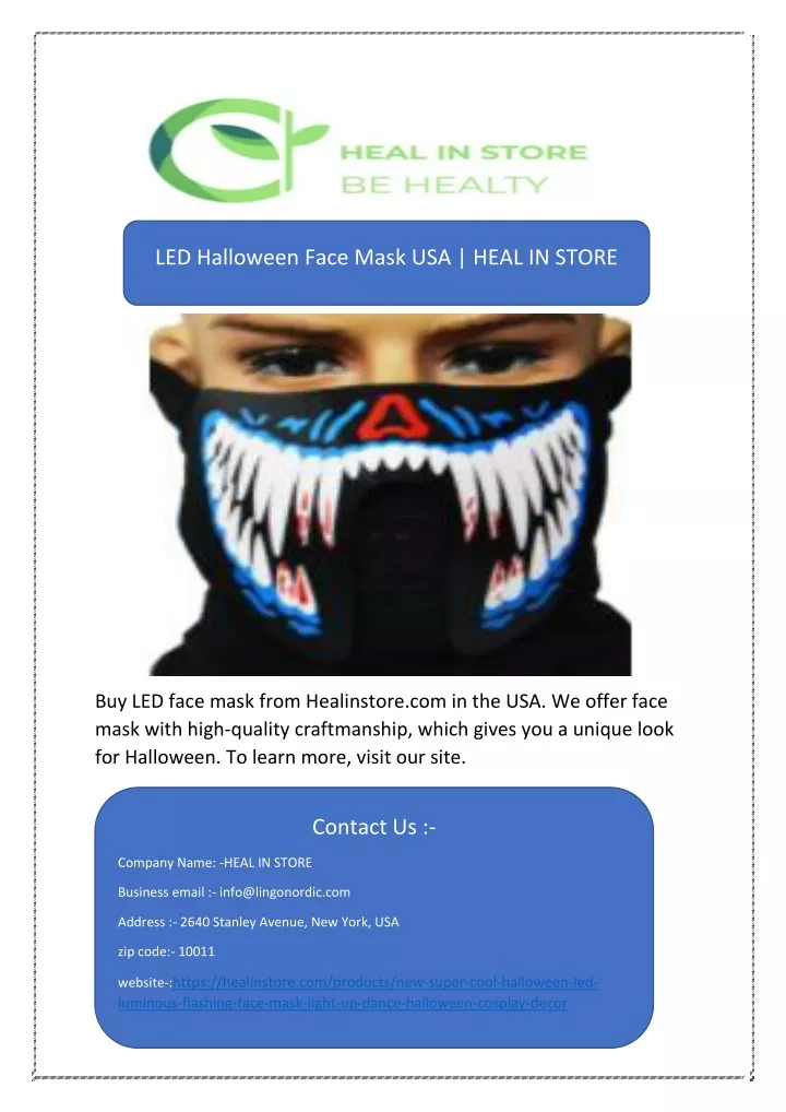 led halloween face mask usa heal in store