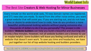 the best site creators web hosting for minor businesses