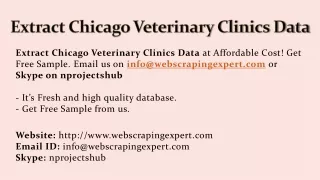 Extract Chicago Veterinary Clinics Data