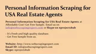 Personal Information Scraping for USA Real Estate Agents