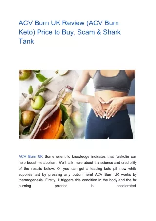 ACV Burn UK Review (ACV Burn Keto) Price to Buy, Scam & Shark Tank