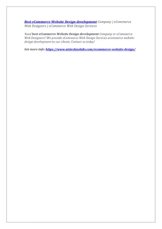 best ecommerce website design development company