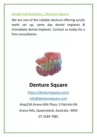 acrylic full dentures denture square