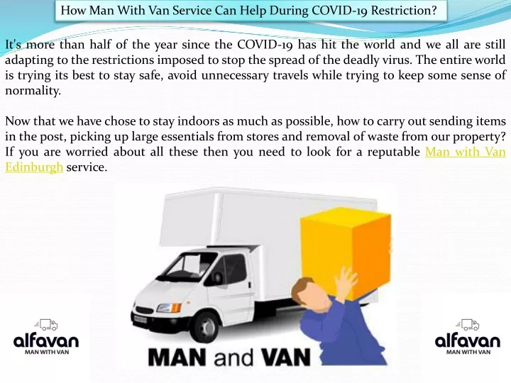 how man with van service can help during covid