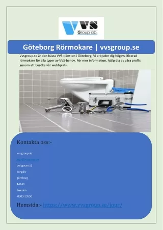 Göteborg Rörmokare | vvsgroup.se