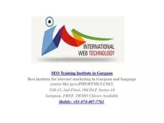 SEO Training Institute in Gurgaon