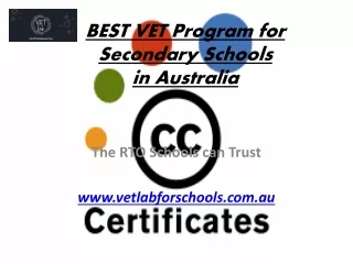 BEST VET Program for Secondary Schools in Australia.