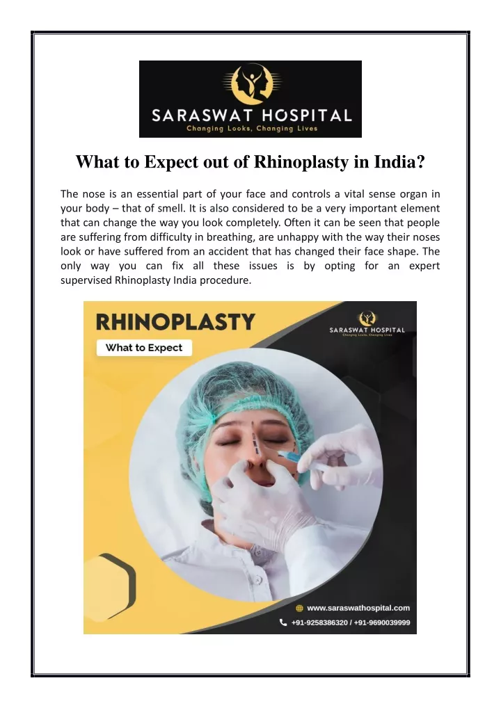 what to expect out of rhinoplasty in india