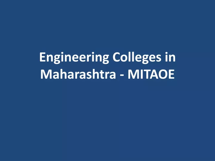 engineering colleges in maharashtra mitaoe