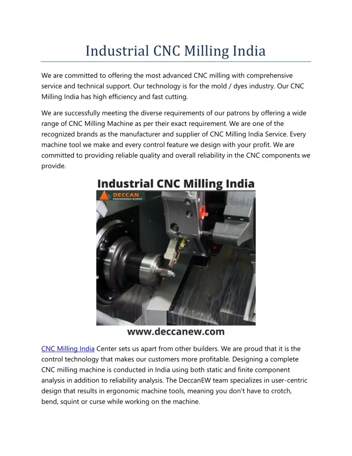 industrial cnc milling india
