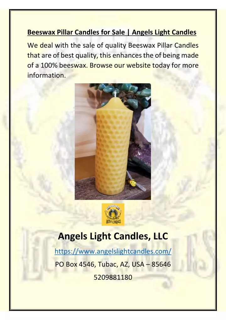 beeswax pillar candles for sale angels light