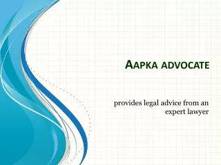aapka advocate - online legal help