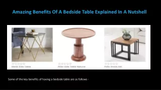 amazing benefits of a bedside table explained