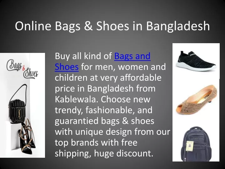online bags shoes in bangladesh