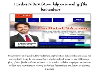 How Does Cardatausa.com Help You in Availing of the Best-Used Car?