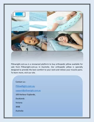 Buy Orthopedic Pillow For Neck Pain In Australia | Pillowright.com.au