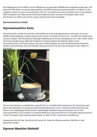 Daten über Espresso Kaffee veröffentlicht    2020