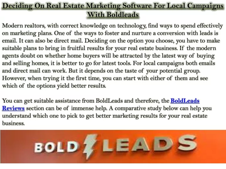 deciding on real estate marketing software