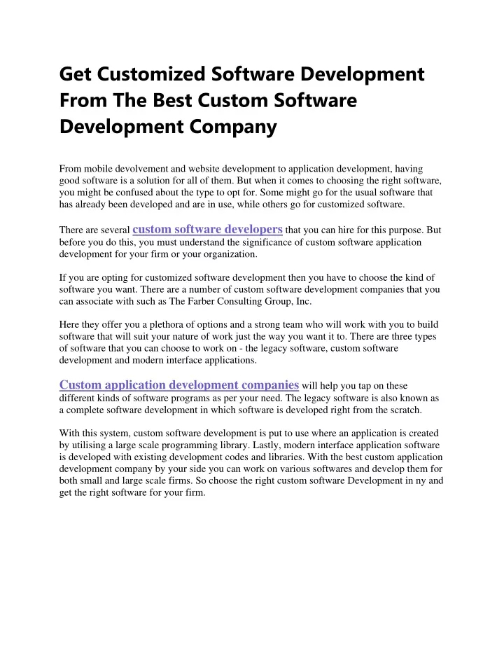 get customized software development from the best