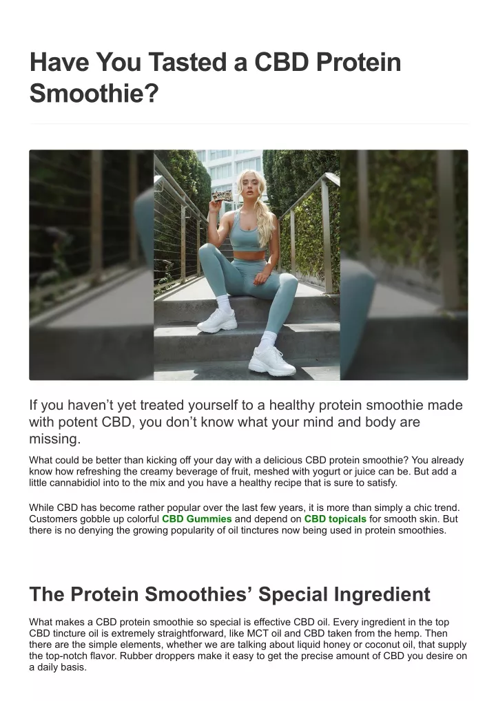 have you tasted a cbd protein smoothie