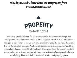 Why do you need to know about the best property from propertydatausa.com?