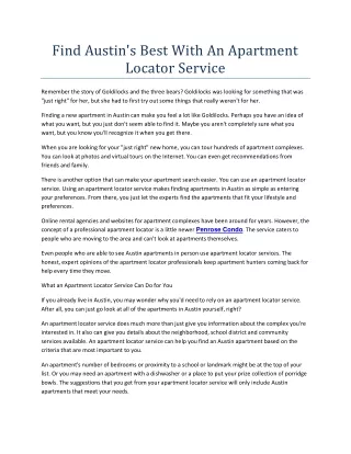 find austin s best with an apartment locator