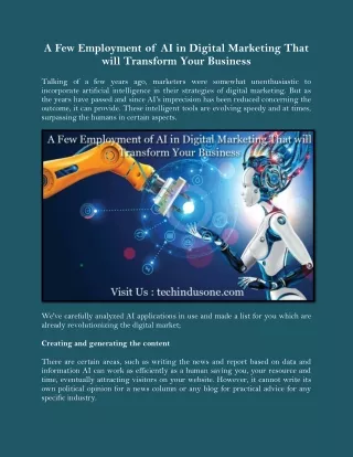 a few employment of ai in digital marketing that