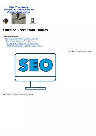 our seo consultant diaries