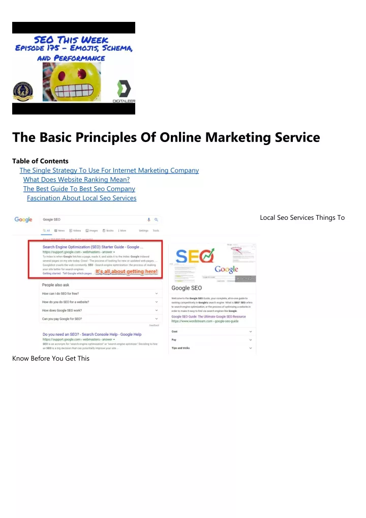 the basic principles of online marketing service