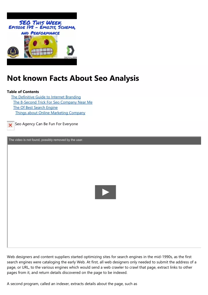 not known facts about seo analysis