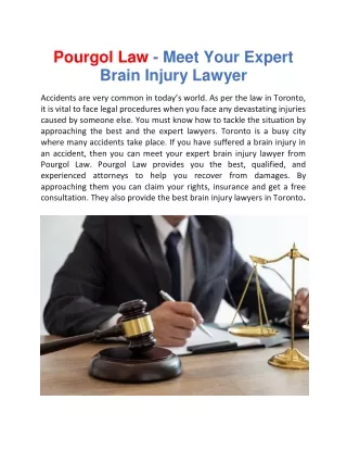 Pourgol Law - Meet Your Expert Brain Injury Lawyer