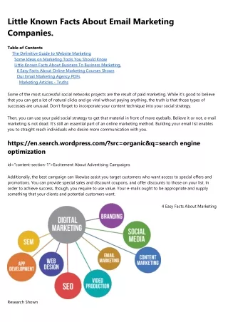 little known facts about email marketing companies