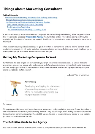 things about marketing consultant