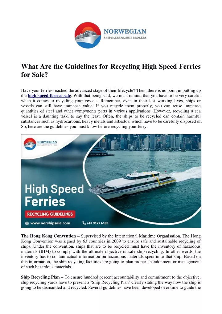 what are the guidelines for recycling high speed