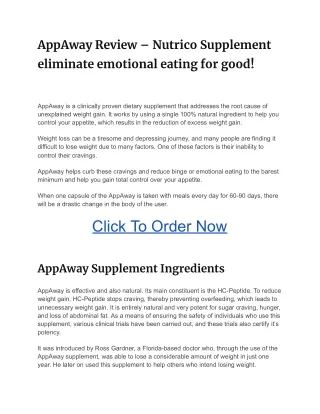 AppAway Review – Nutrico Supplement eliminate emotional ...