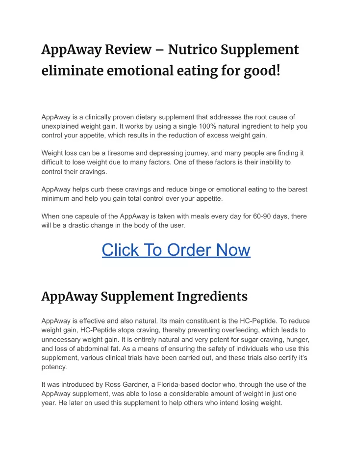 appaway review nutrico supplement eliminate