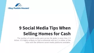 9 Social Media Tips When Selling Homes for Cash