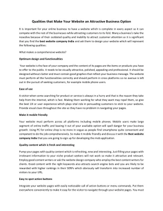 qualities that make your website an attractive