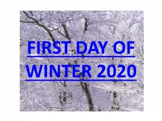 first day of winter 2020