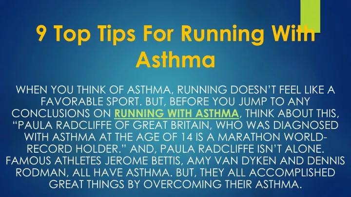 9 top tips for running with asthma