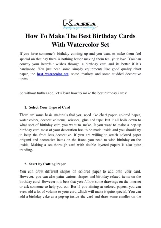 How To Make The Best Birthday Cards With Watercolor Set