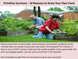 Primitive Survivors - 10 Reasons to Grow Your Own Food