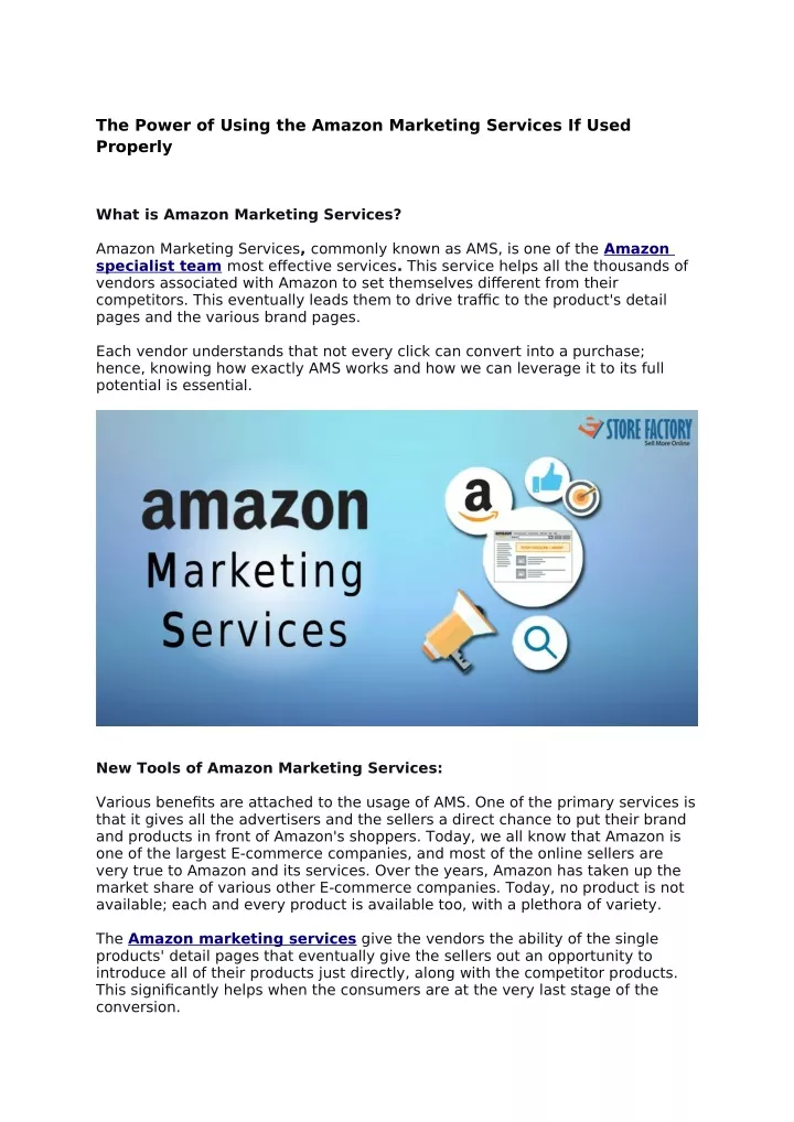 the power of using the amazon marketing services