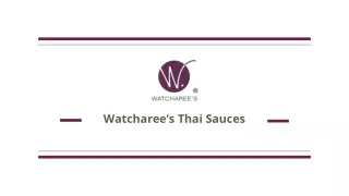 Authentic Thai Sauces - Watcharee's