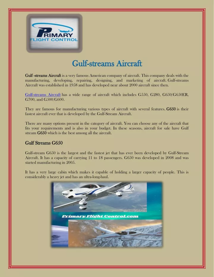 gulf gulf streams aircraft streams aircraft