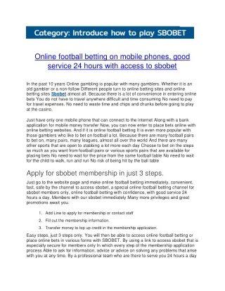 online football betting on mobile phones good