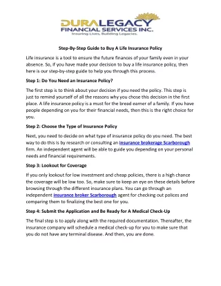 Step-By-Step Guide to Buy A Life Insurance Policy